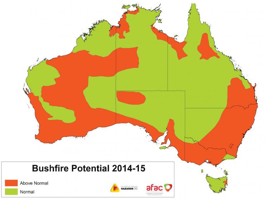 Bushfire potential map 2014-15