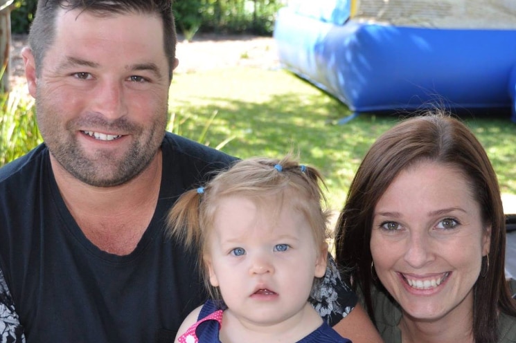 32 year old western Sydney woman Bree Hicks with her husband Ryan and daughter Ruby.