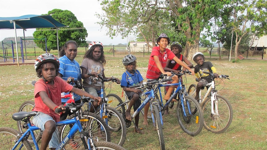 Bike riding kids get ready to roll