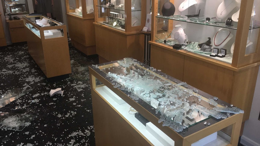 IMP jewellery store after it was targeted in an armed robbery.