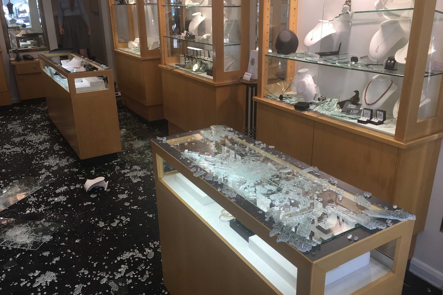 IMP jewellery store after it was targeted in an armed robbery.