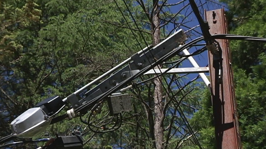 A downed power line in the Adelaide Hills