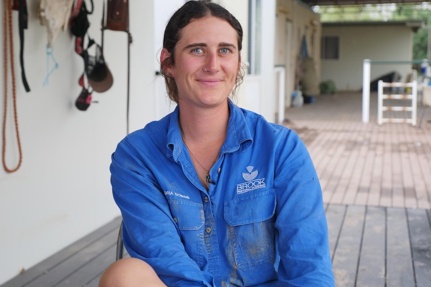 Storm Foxwell outside staff quarters at Adria.