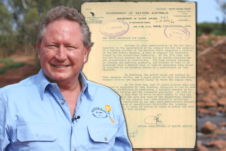 Andrew Forrest and New Norcia government document
