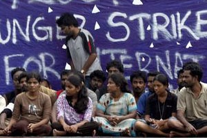 Hunger strike: Tamils onboard their ship (Reuters: Dadang Tri)