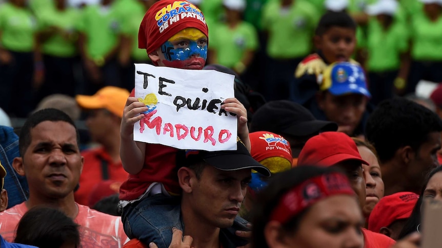 Supporters of Venezuelan president Nicolas Maduro rally in Caracas