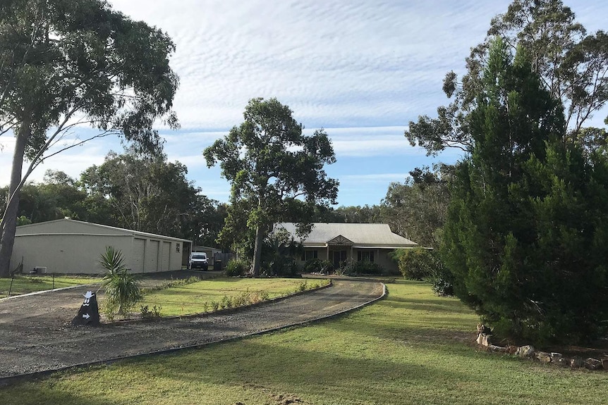 A house at an acreage property at Wondunna that was the scene of a double stabbing.