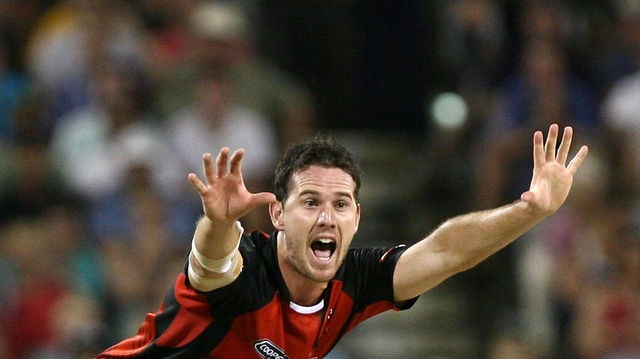 Cleaning up: Tait took three wickets in just two overs to have the Bushrangers reeling.