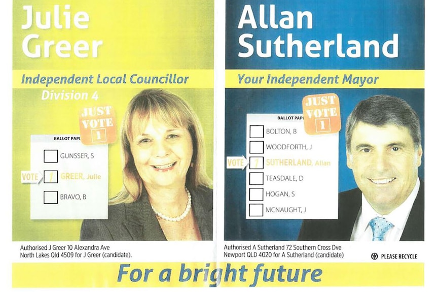 How to vote cards for independent councillors Allan Sutherland and Julie Greer