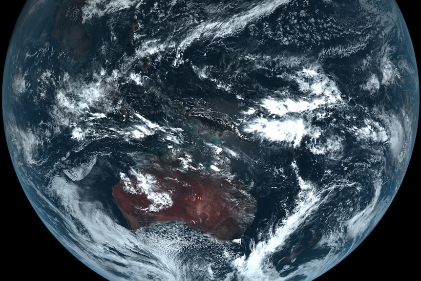 Satellite image of the globe.