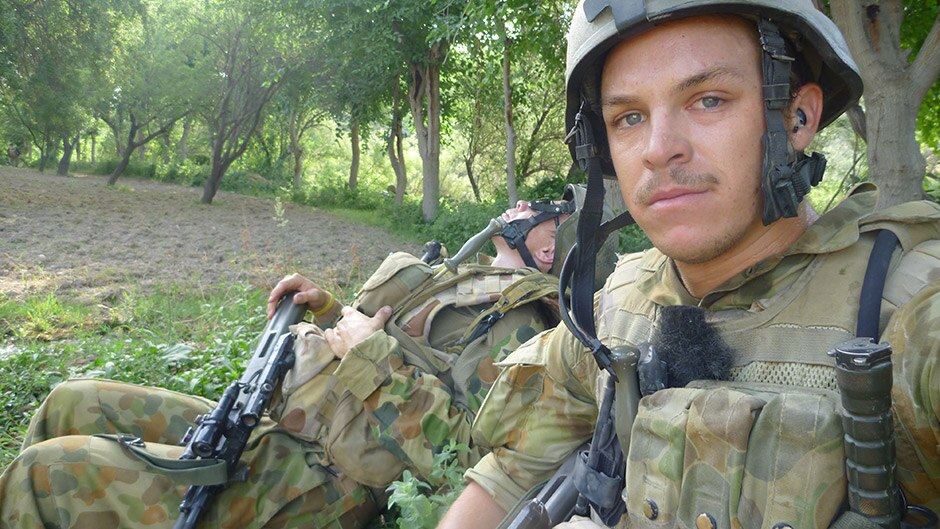 Former soldier Jarrad Irvine while serving in Afghanistan.