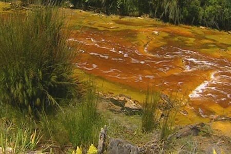 Water pollution in the King River, Tas.