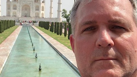 Paul Whelan - selfie in front of the Taj Mahal