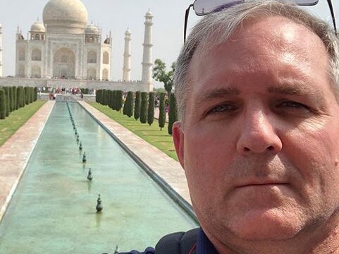 Paul Whelan - selfie in front of the Taj Mahal