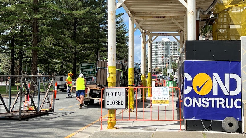 A construction site in a regional city.