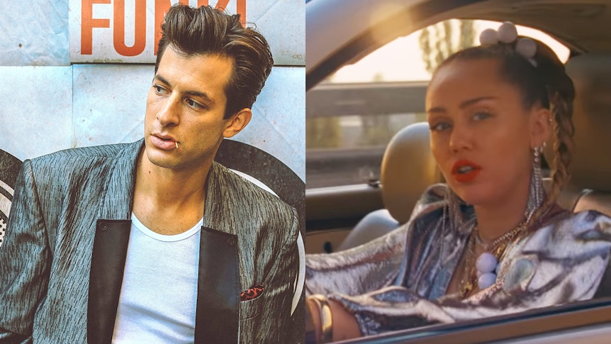 A collage of Mark Ronson and Miley Cyrus