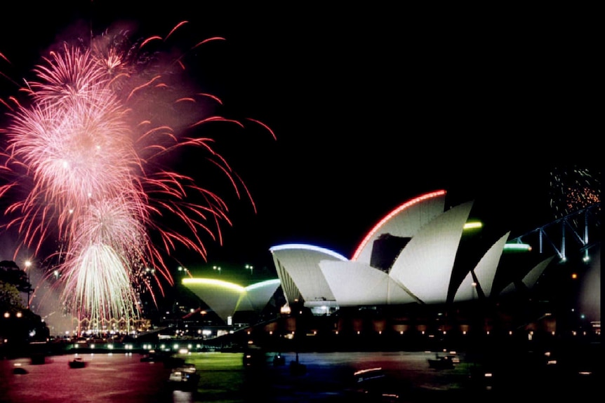 Fireworks in Sydney on September 24, 1993, after the naming of the 2000 Olympic Games host.
