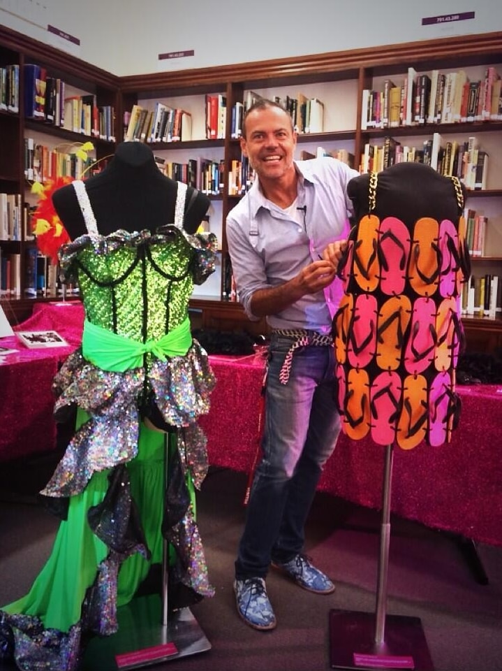 Priscilla costume designer Tim Chappel shows off some of his creations that feature in the online exhibition.