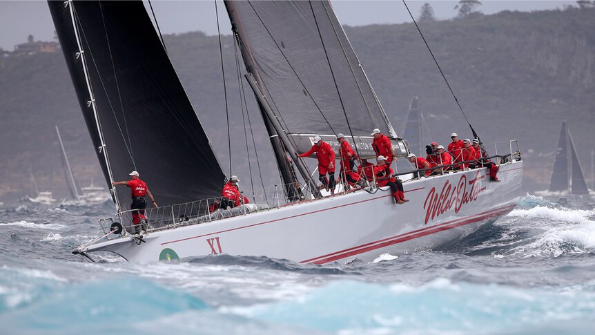 Wild Oats XI at the start of the race on Boxing Day