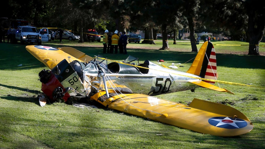 Crash landing on golf course