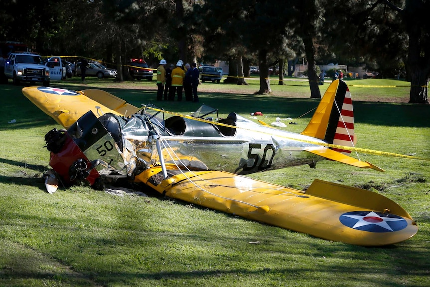 Crash landing on golf course