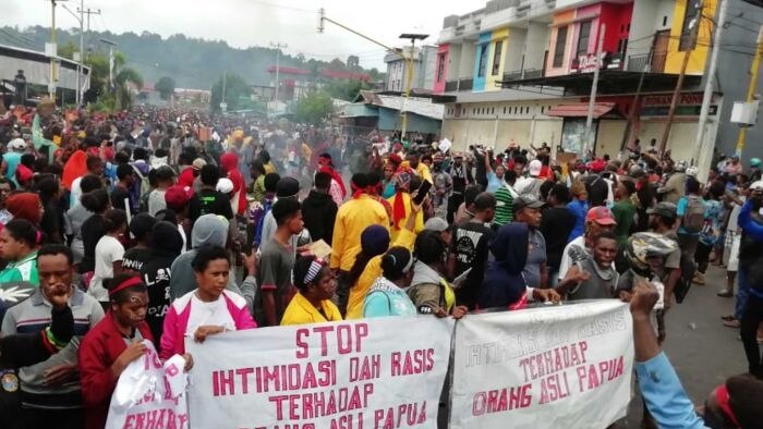 aksi unjuk rasa di Papua