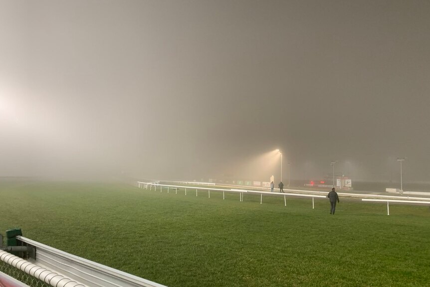 Fog over Launceston Racecourse, 7th July 2019