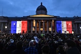 People rally at London's National Gallery