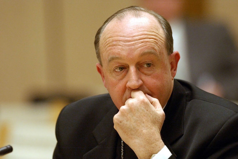 File shot of Adelaide Archbishop Philip Wilson at a stem cell inquiry in 2002.