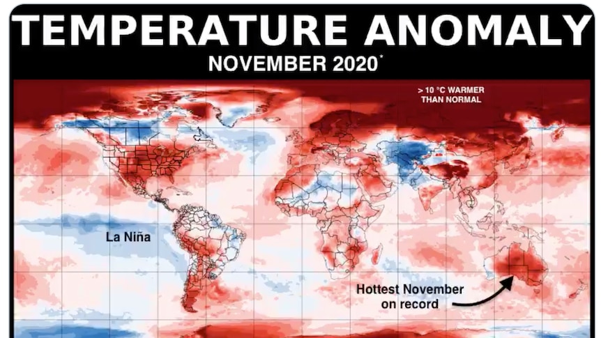 A map showing how hot the world is getting