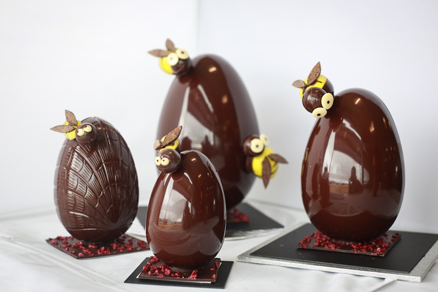 Chris Smith creates shiny chocolate eggs
