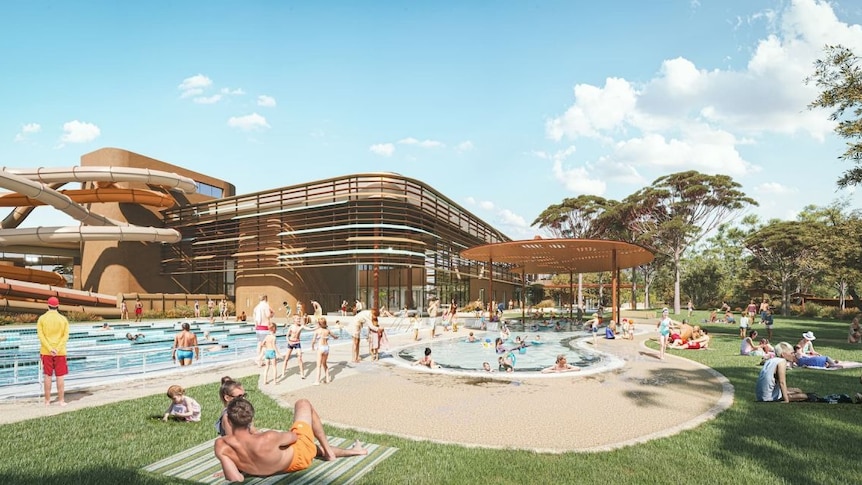 A concept design for the upgraded Adelaide Aquatic Centre.