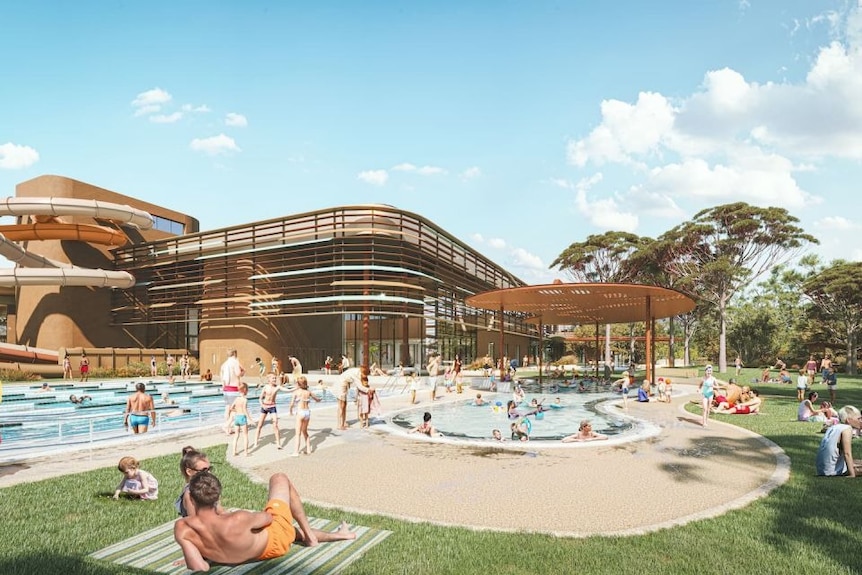 A concept design for the upgraded Adelaide Aquatic Centre.