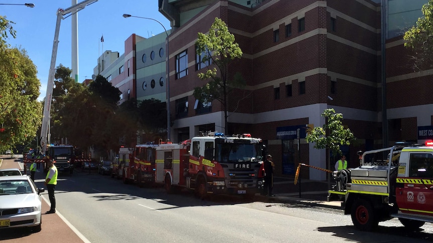 Fire at a food stall at Subiaco Oval in Perth