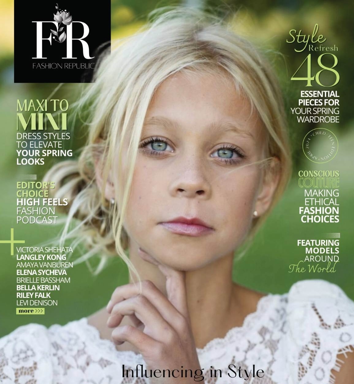 A fashion magazine cover that says child/teen edition.