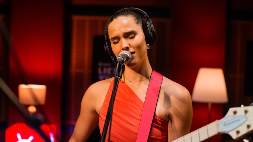 Sofi Tukker performing live in the triple j Like A Version studio