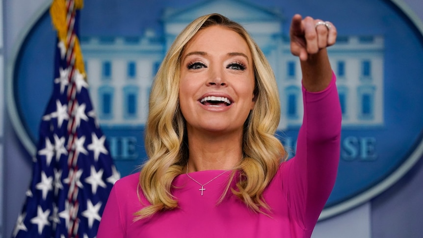 White House press secretary Kayleigh McEnany speaks during a briefing at the White House in Washington