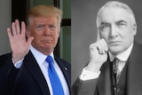 A composite image of Donald Trump and Warren G Harding