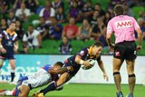 No stranger to the try-line ... Billy Slater crossed for his ninth four-pointer in five games.