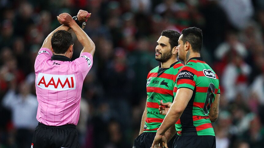 NRL crackdown ... Greg Inglis is placed on report for a shoulder charge on Dean Young in round 20