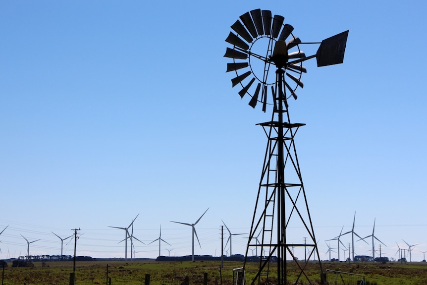 Old and new wind technology in south west Victoria
