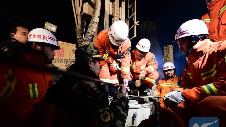 Twitter image: Xinhua shows rescue of mine workers
