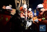 Twitter image: Xinhua shows rescue of mine workers