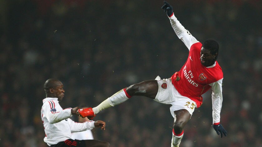 Emmanuel Adebayor... 14 Champions League appearances for Arsenal, no goals