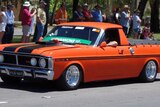 Orange Ford Falcon 351 GT in the Summernats Citycruise.