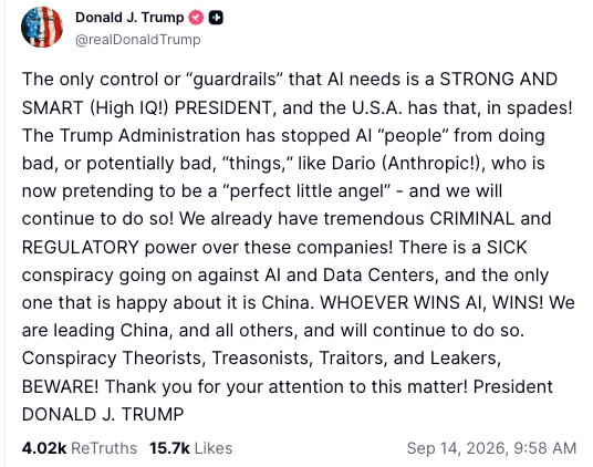 Donald Trump on Truth Social: "