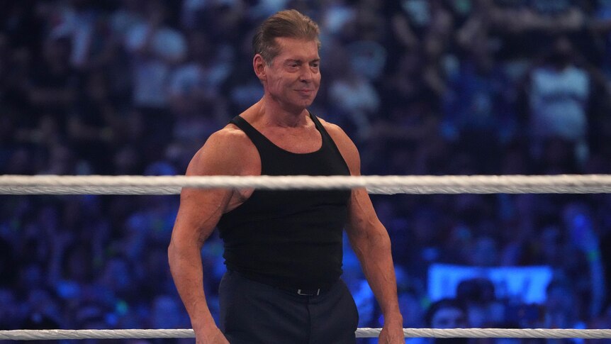 Vince McMahon in the WWe ring.