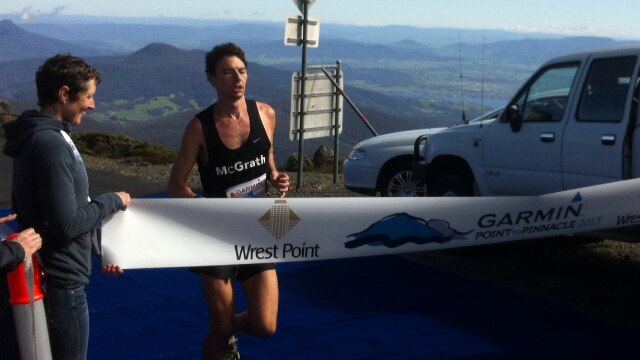 The finish line in the Point to Pinnacle race.
