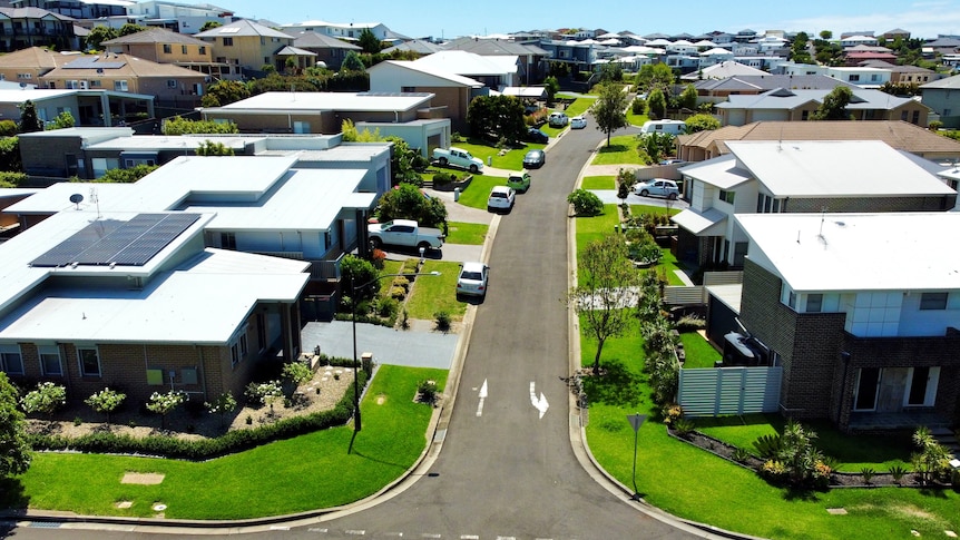 Aerial view of the suburb of Shell Cove in Wollongong's south.
