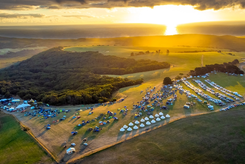 Una foto tomada con un dron del sitio de Loch Hart